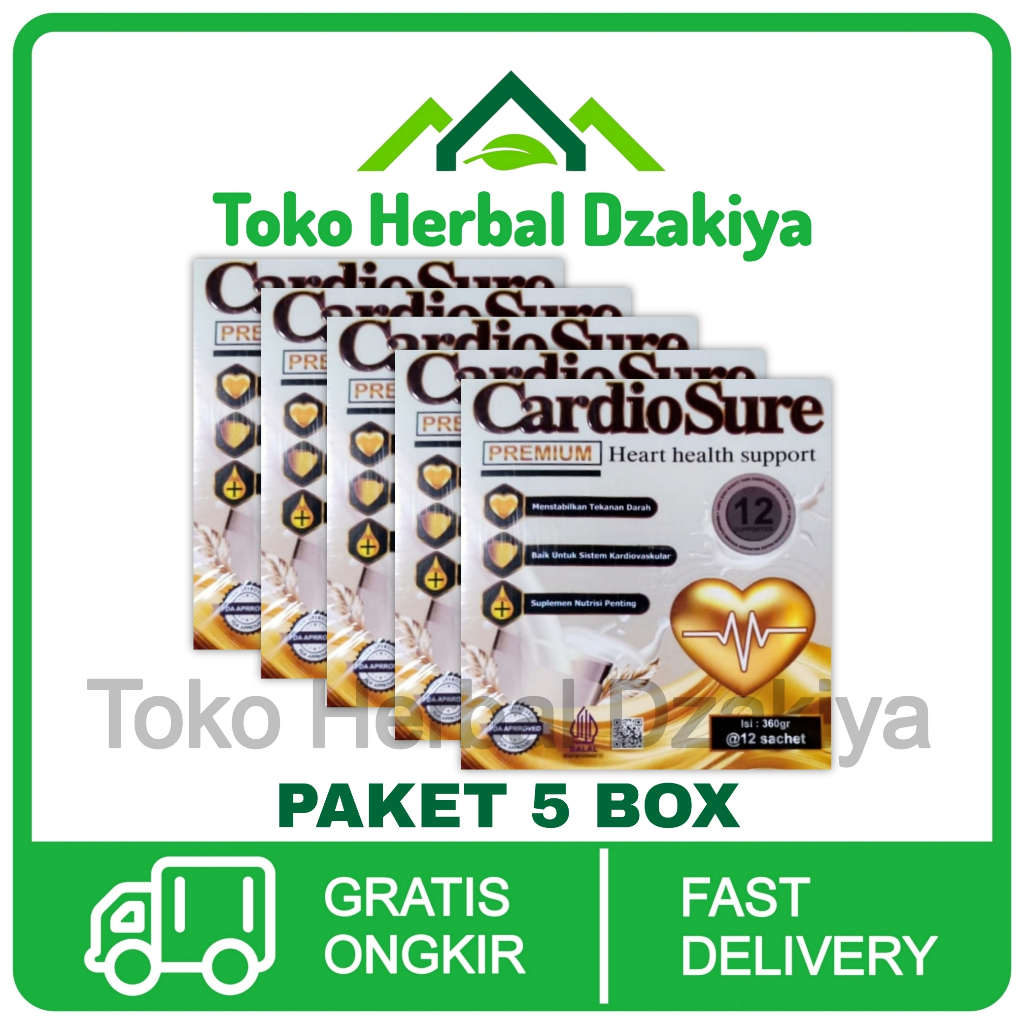 

5 Box Cardiosure Original Asli Susu Kesehatan Jantung Mengatasi Darah Tinggi Hipertensi & Kolesterol