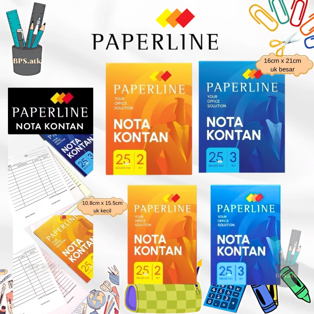 

(10pcs) PAPERLINE Buku Nota Kontan 2Ply / 3Ply Besar dan Kecil