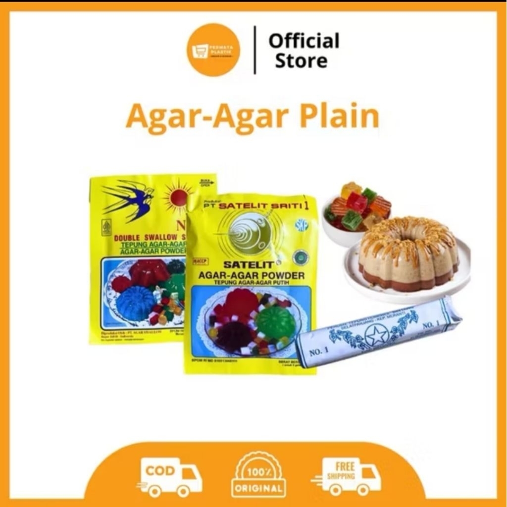 

Agar-agar Bubuk Swallow Satelit Hunkwe Plain