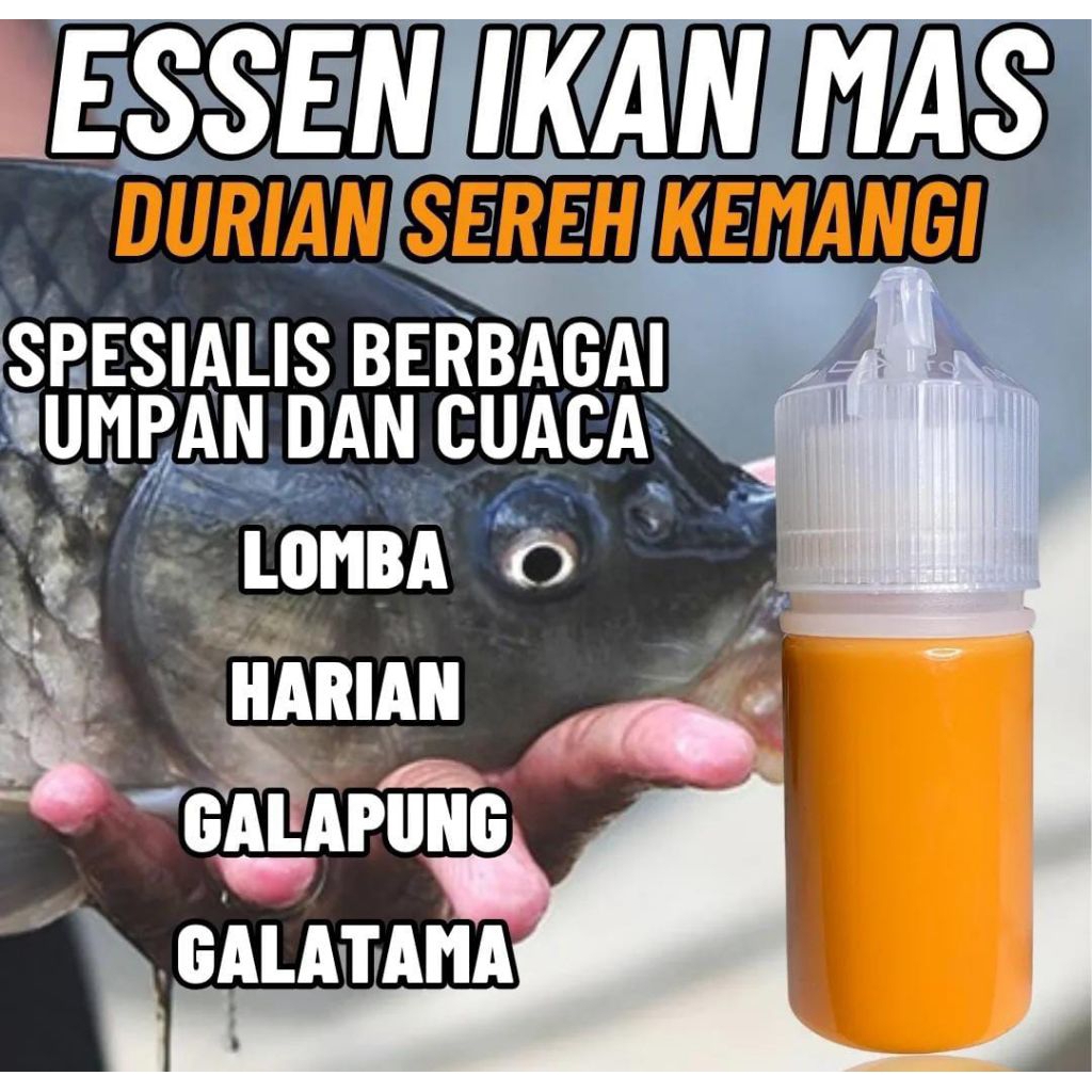 essen oplosan aroma durian sereh kemangi esen ikan mas super gacor isi 30ml
