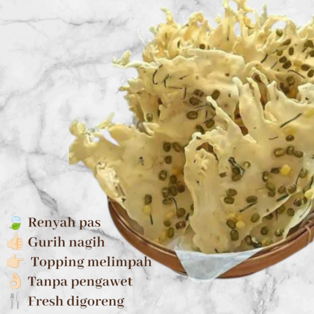 

Peyek Kacang Hijau Renyah Gurih Kemasan 1L