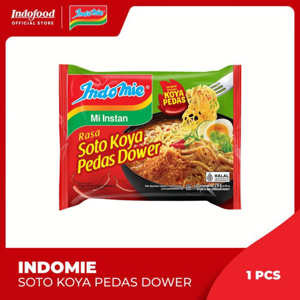 

Indomie soto koya pedas dower 1 BKS / 1 bungkus/ 1 pcs