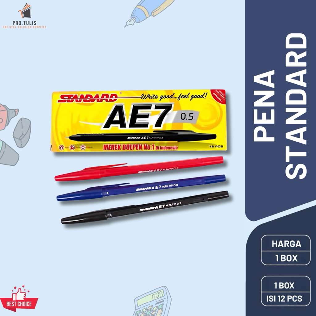 

COD Pulpen Standard AE7 1 Pack(12PCS) / Ball Pen / Pena 0.5mm Standard AE7