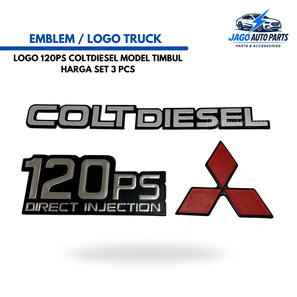 Emblem Logo 120PS Coltdiesel HARGA SET 3PCS / Logo Tulisan Truk Ragasa 120PS