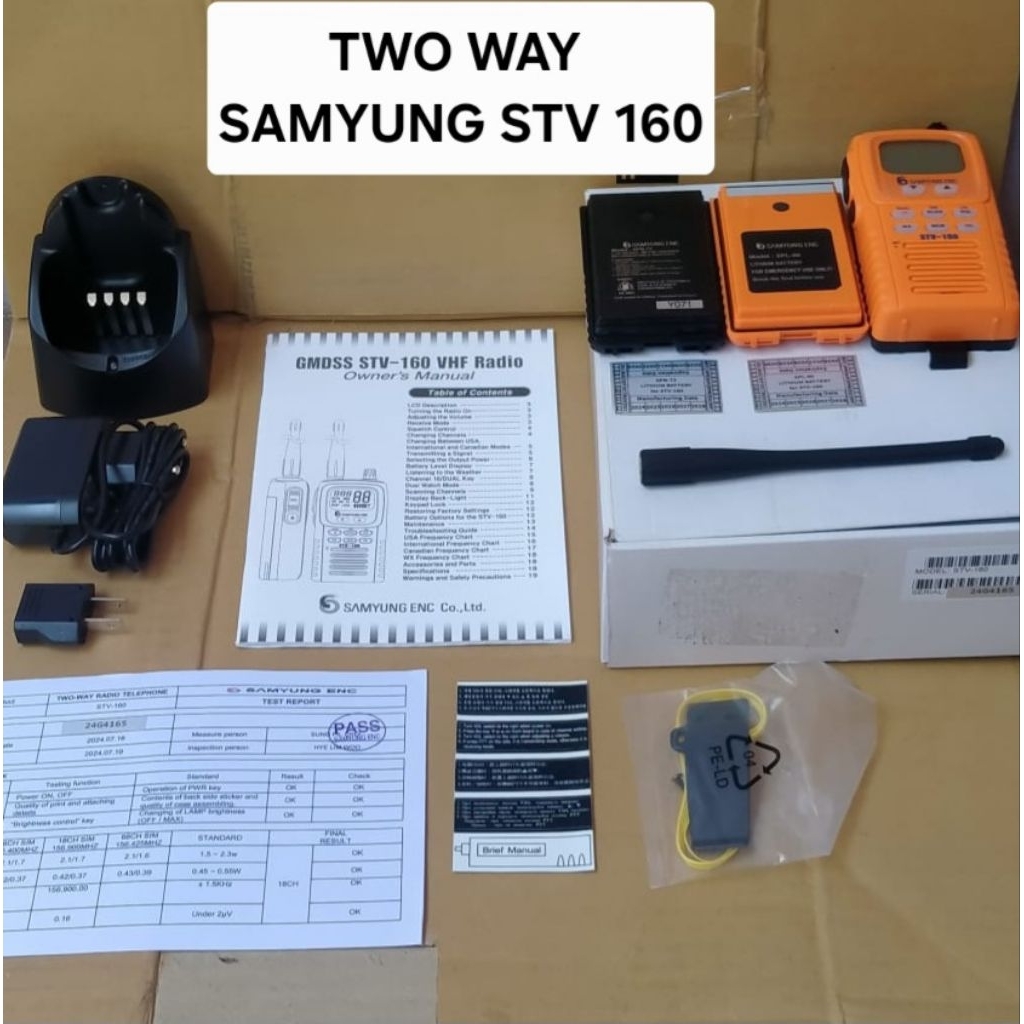 TWO WAY SAMYUNG STV160 GMDSS / HT SAMYUNG STV-160 GMDSS HT VHF MARINE KAPAL SAMYUNG ENC EMERGENCY HA