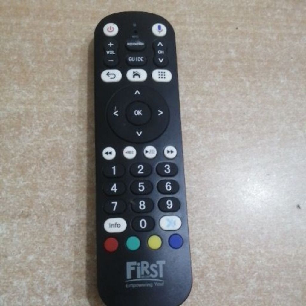 REMOTE STB X1 FIRSTMEDIA (BEKAS NORMAL, SEMUA TOMBOL BERFUNGSI)