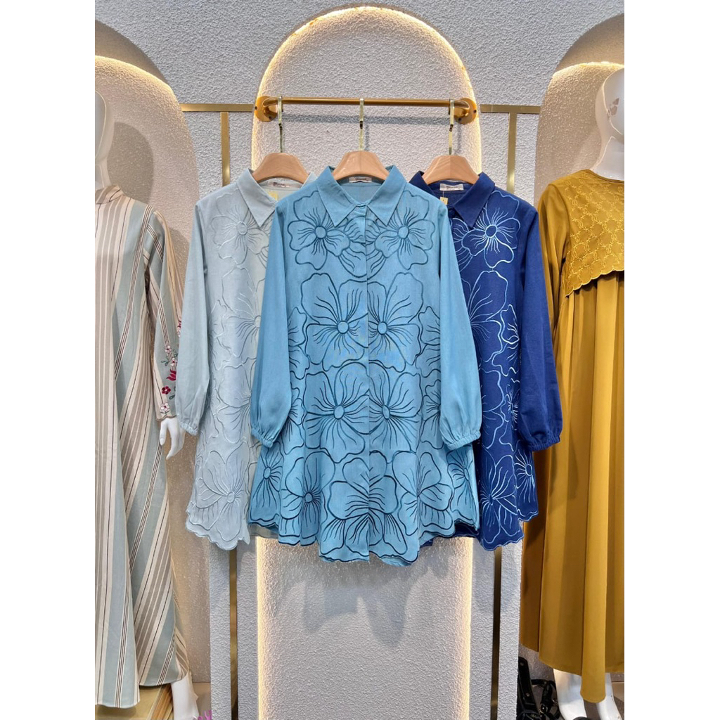 TUNIK NUMA WANITA BORDIR BAHAN LINEN PREMIUM