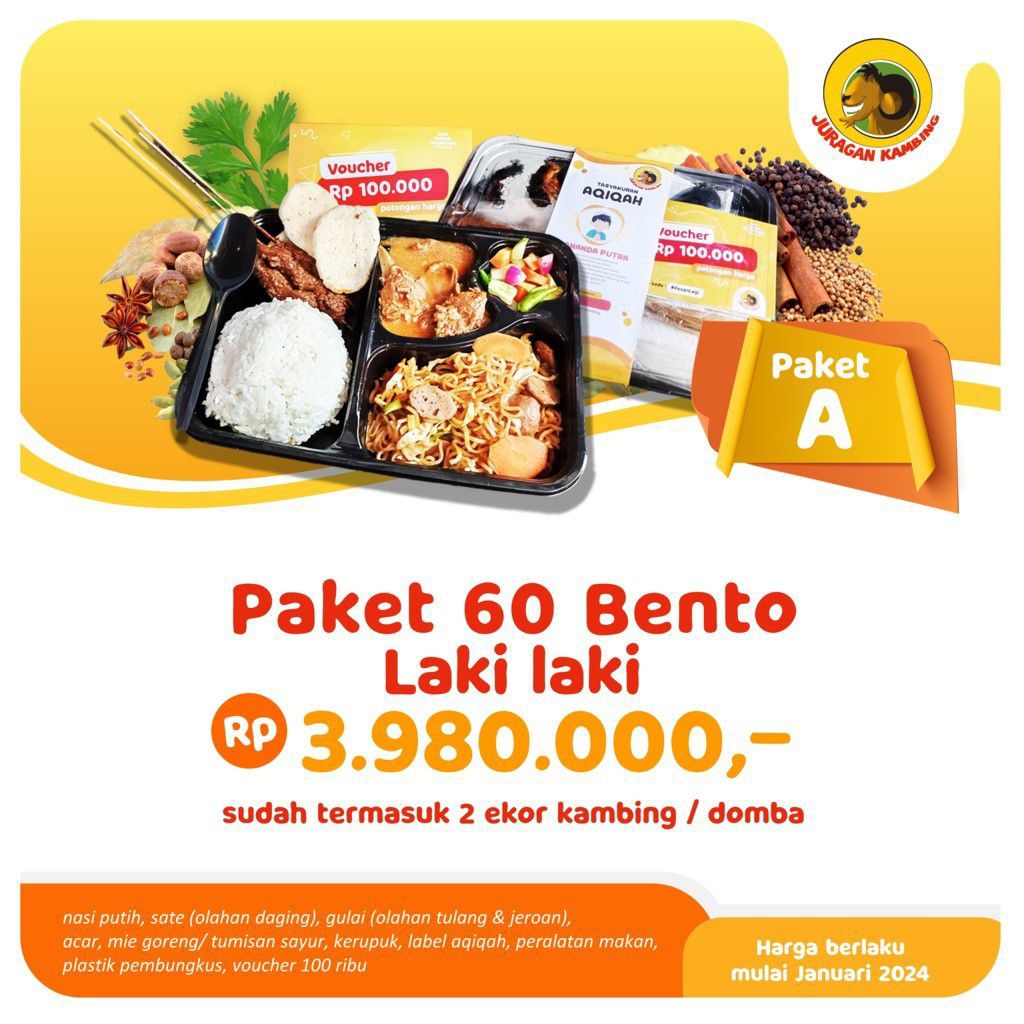 

Paket Aqiqah Bento 60 Laki Laki