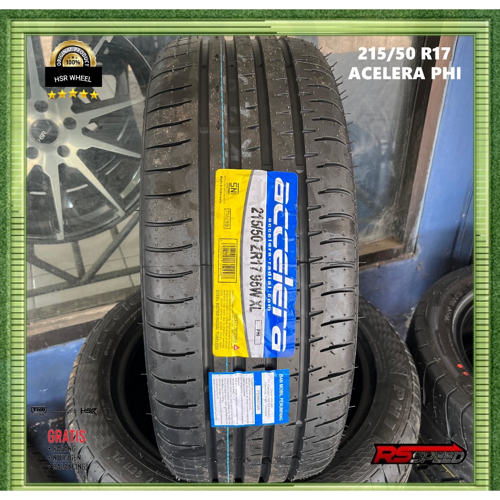 BAN MOBIL RING 17 MEREK ACCELERA PHI UKURAN 215/50 R17 BAN MOBIL TUBLES R 17 215 50