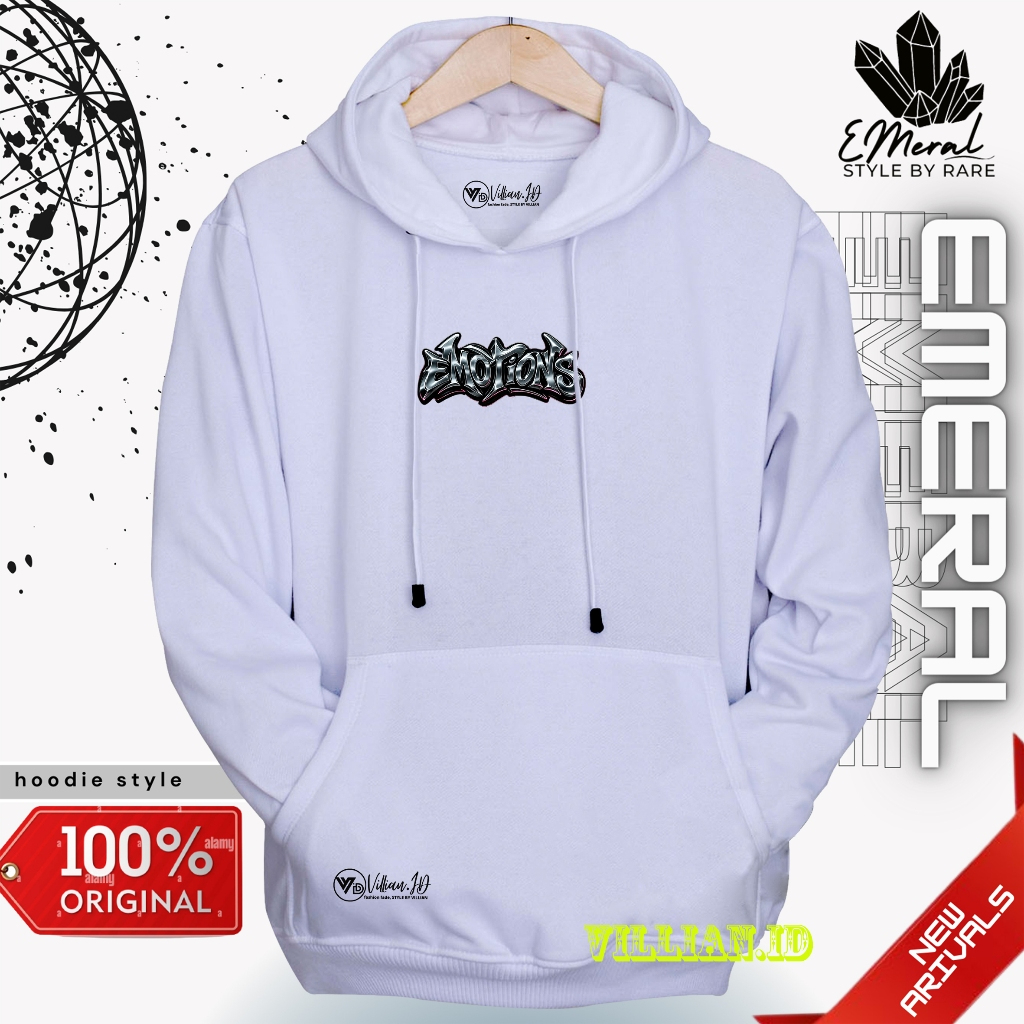 Hoodie Sweater premium warna putih sablon meyala distro unisex keren flacee tebal Pria Fleece Jumper