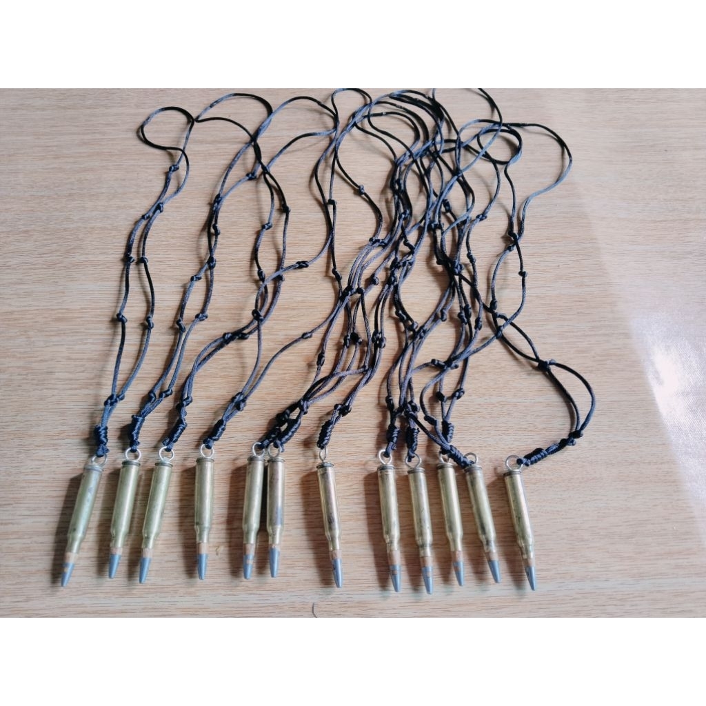 bandul kalung cmti bekas peluru tali sindat