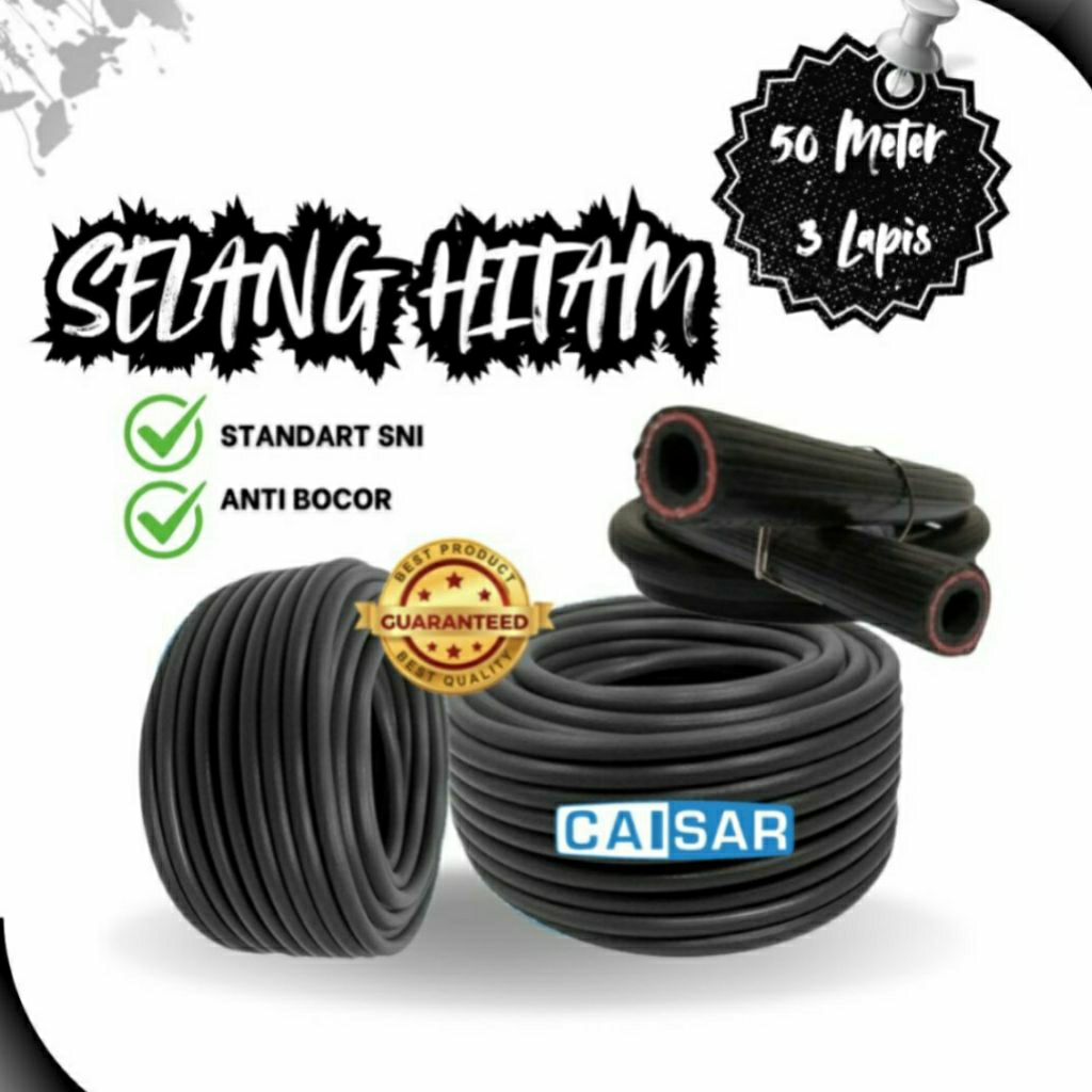 Selang Gas 3 Lapis 50 Meter Warna Hitam CAISAR