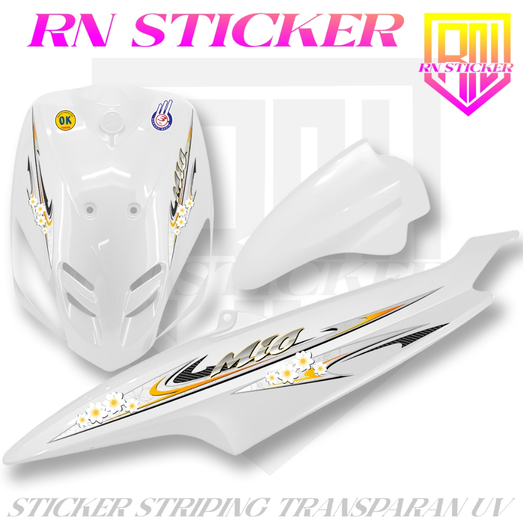 STIKER STRIPING UV TRANSPARAN MIO SMILE & SPORTY MOTIF BUNGA SIMPLE