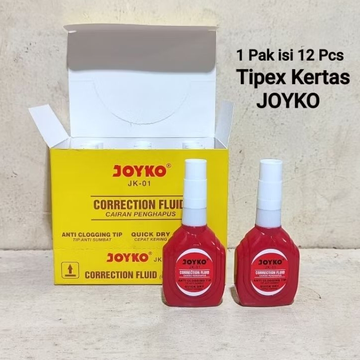 

1 Pak Correction Fluid Joyko JK 01 Isi 12 Pcs