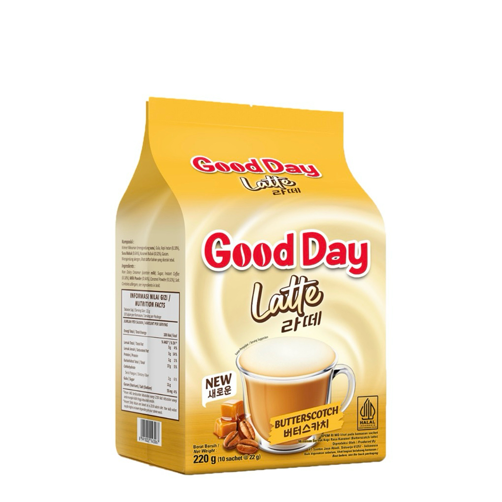 

GOOD DAY KOPI INSTAN LATTE BUTTERSCOTCH 10x22g
