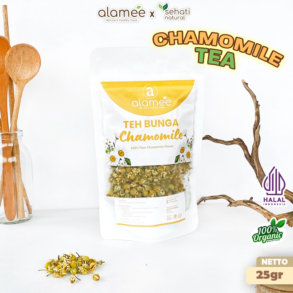 

ALAMEE Chamomile Tea Teh Bunga Camomile Flower Bunga Kamomile Dried Flower Organik Siap Minum 25gr