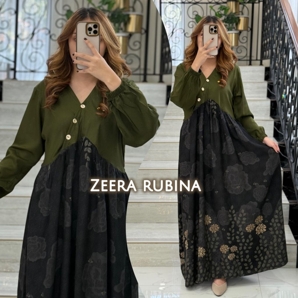 Dress Zeera Rubina Twill Rayon Motif
