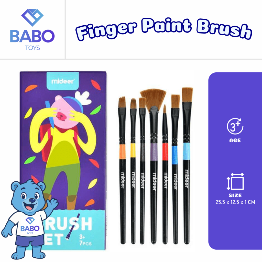 

Mideer Finger Paint Brush Set Kuas Melukis Gambar Anak Lembut isi 7 pcs