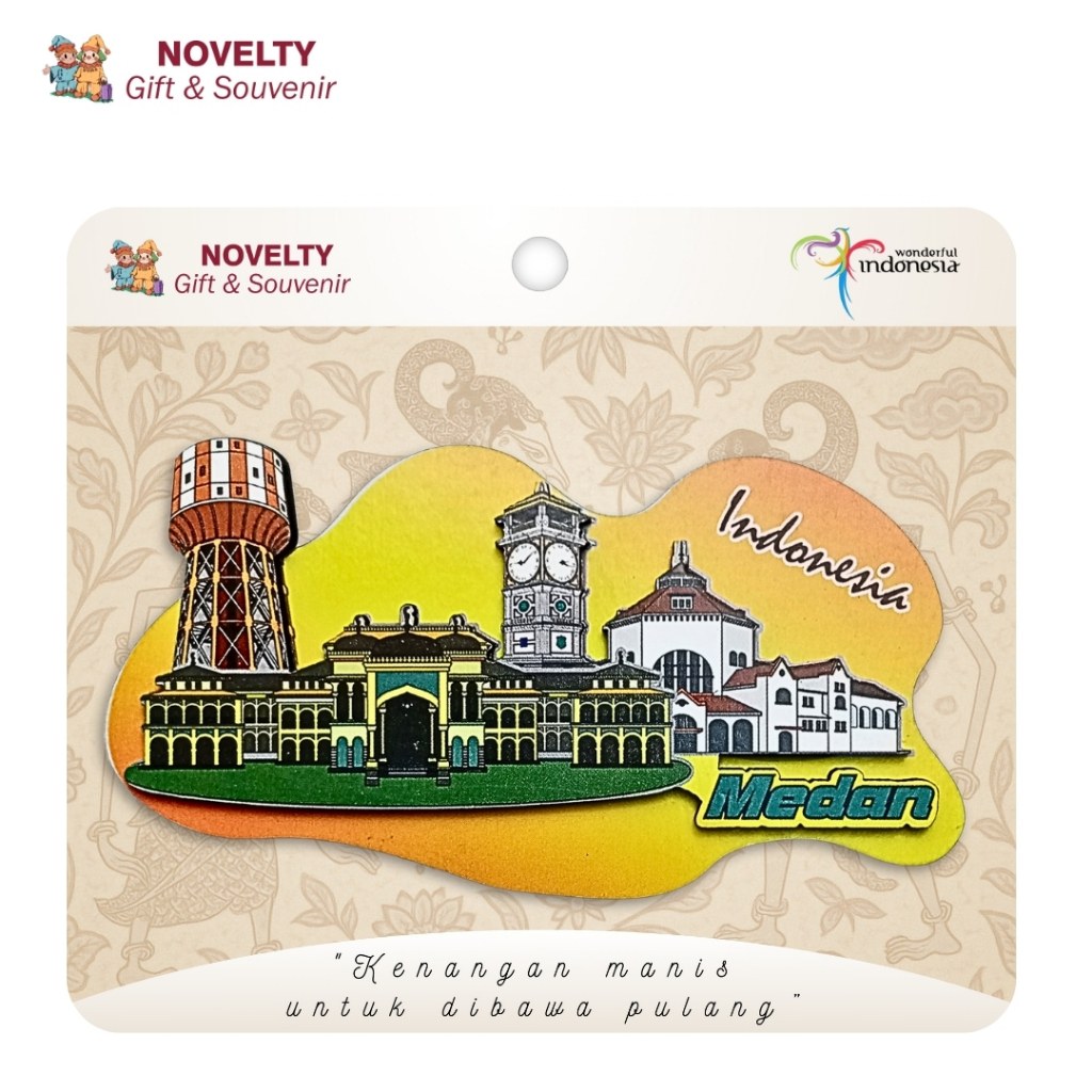 Souvenir magnet kulkas Medan oleh oleh Sumatera Utara negara Indonesia