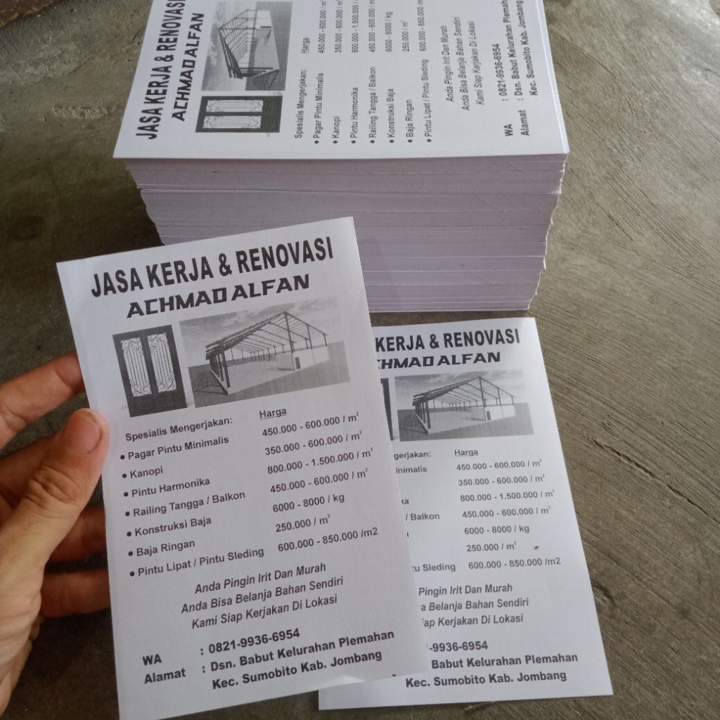 

Cetak brosur eceran ukuran 1/3 folio