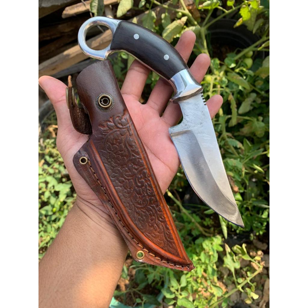 PISAU SESET FULL TANG ASLI BAJA/ PISAU TAJAM/ PISAU KARAMBIT