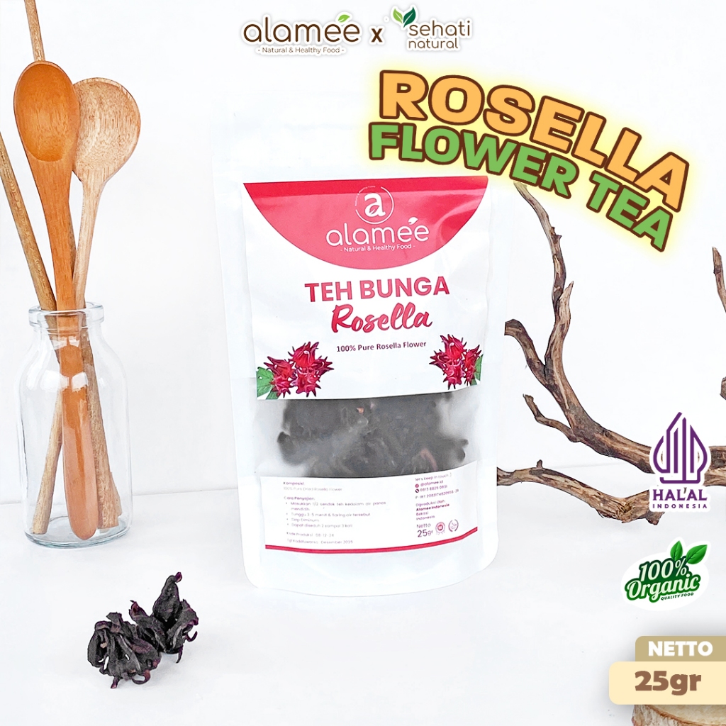 

Teh Bunga Rosella Tea Siap Saji Seduh Sehat Organic Organik Herbal Alami Teh Seduh Siap Minum 25gr