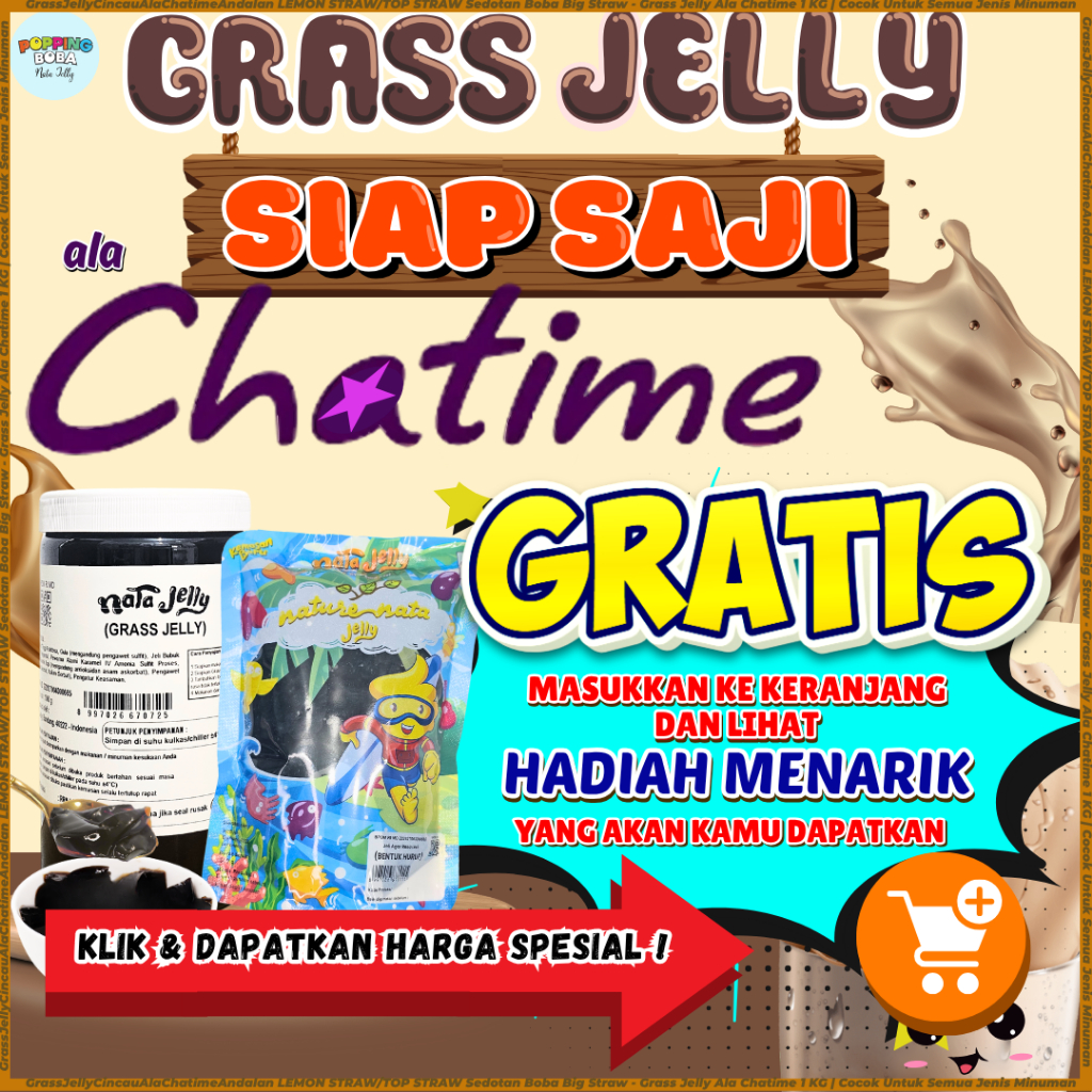 

GrassJellyCincauAlaChatimeAndalan LEMON STRAW/TOP STRAW Sedotan Boba Big Straw - Grass Jelly Ala Chatime 1 KG | Cocok Untuk Semua Jenis Minuman