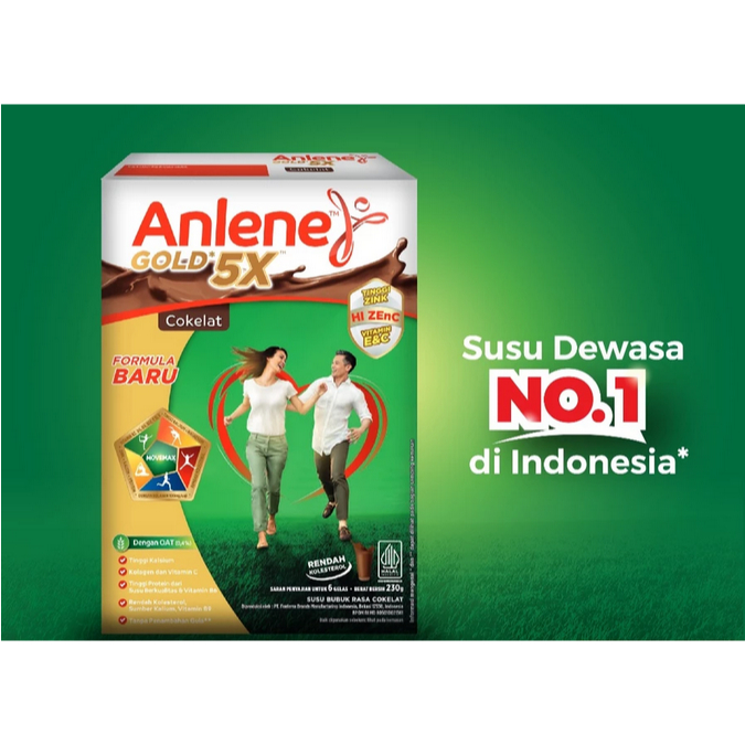 

Anlene Gold Cokelat 230 gr 5X Susu Bubuk Dewasa | Nutrisi Tinggi Kalsium Tulang, Sendi Dan Otot