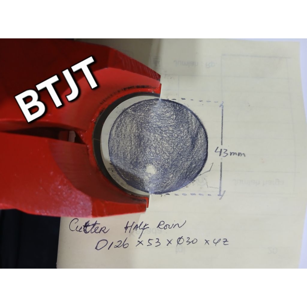 

PISAU PROFIL SPINDLE MOTIF BULAT / CUTTER HALF ROUND KAYU 43mm ( D126 x 53 x as30 x 4z )