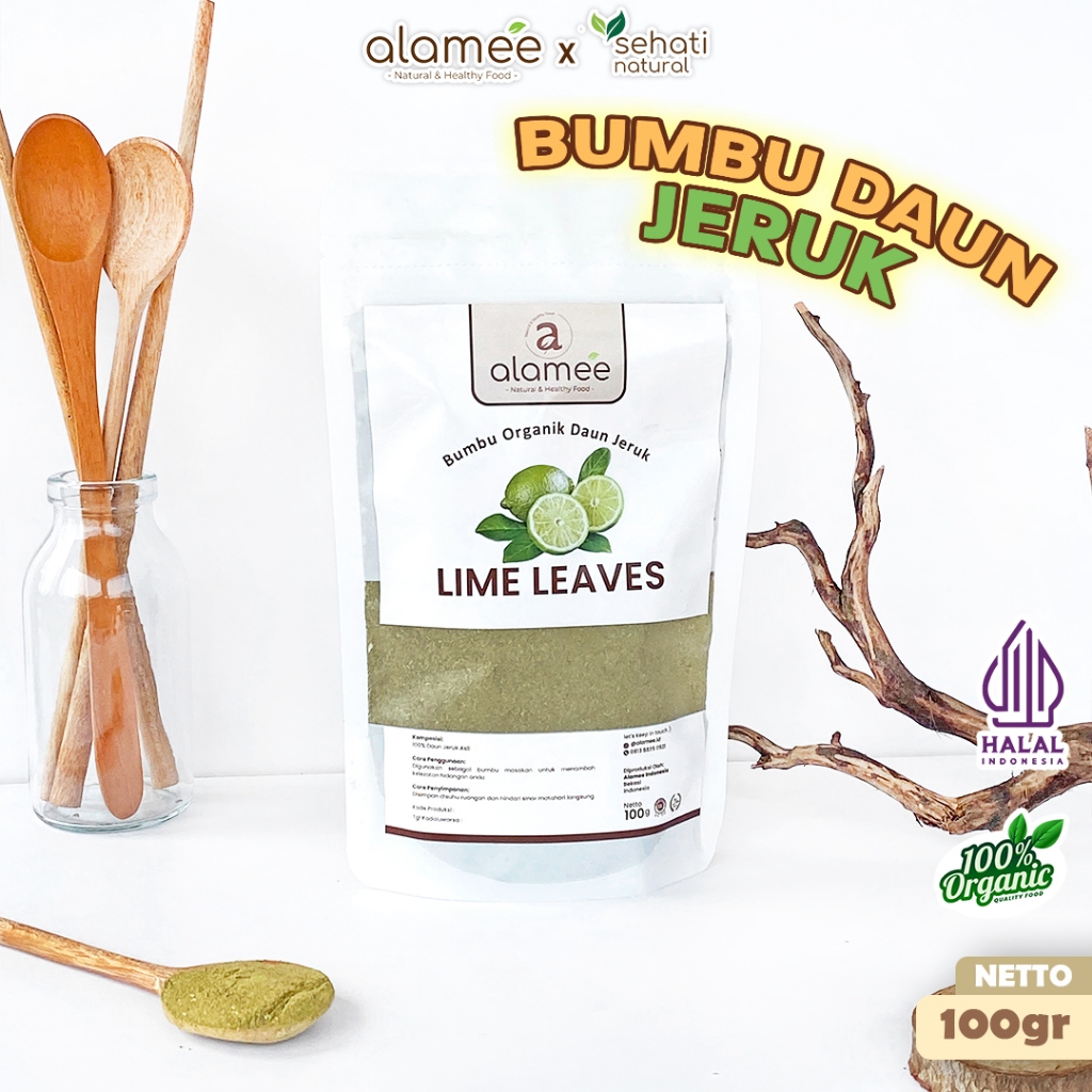 

ALAMEE Daun Jeruk Bubuk Lime Powder Bumbu Dapur Instan Organik Murni Asli Tanpa Campuran 100g