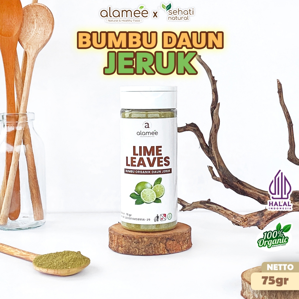 

ALAMEE Daun Jeruk Bubuk Lime Powder Bumbu Dapur Instan Organik Murni Asli Tanpa Campuran 75g