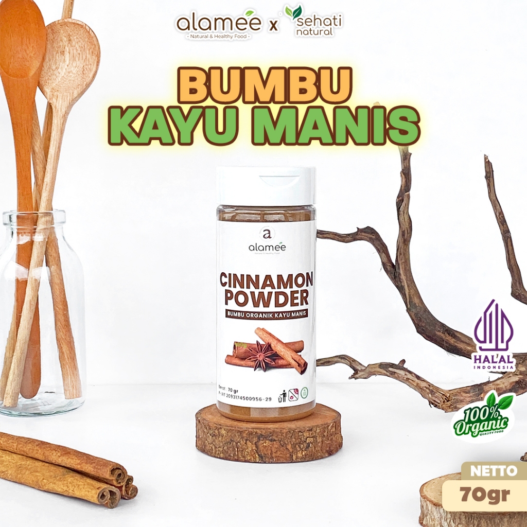 

ALAMEE Kayu Manis Bubuk Cinnamon Seasoning Powder kayumanis Murni Tanpa Campuran Bumbu Organik 75g
