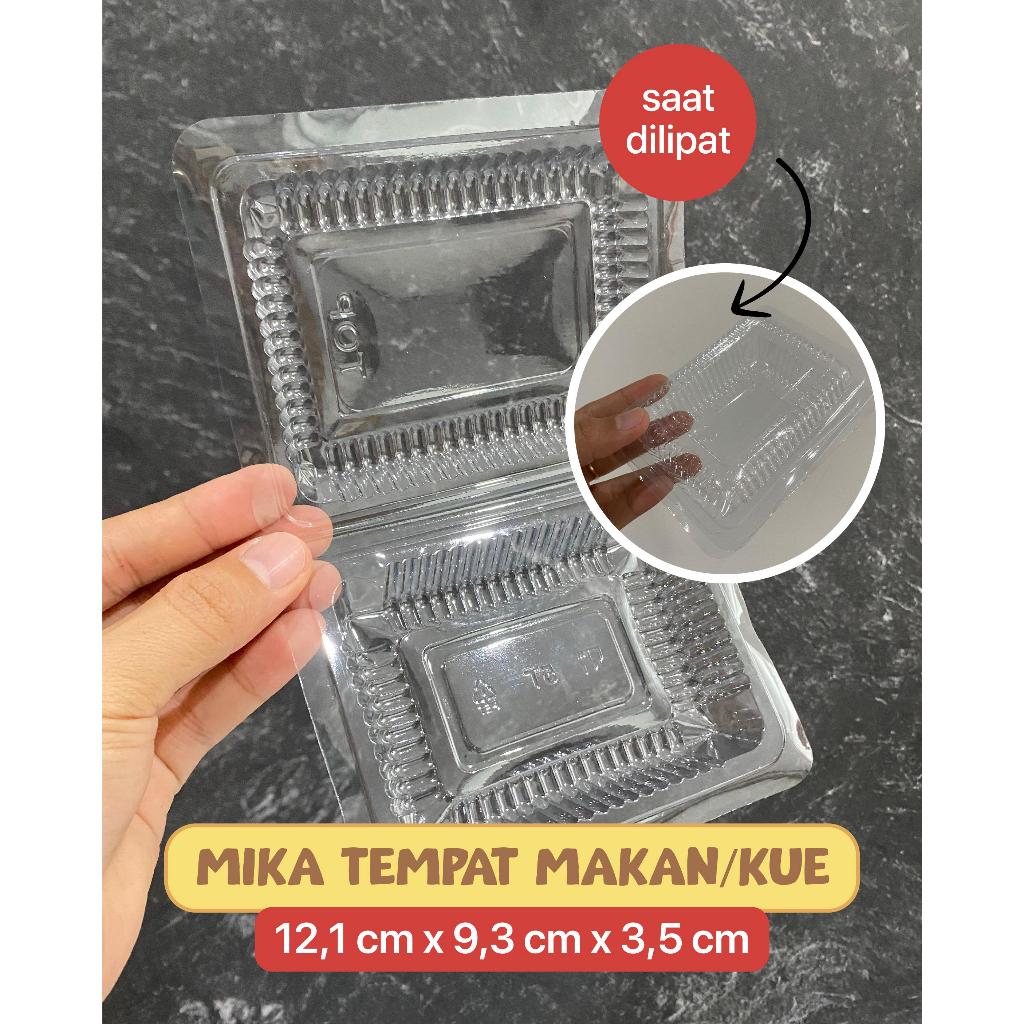 5T MIKA PLASTIK (isi 25/50/100) MIKA PLASTIK 12,1cm x 9,3cm x 3,5cm MIKA KUE BUNGKUS WADAH TEMPAT MA