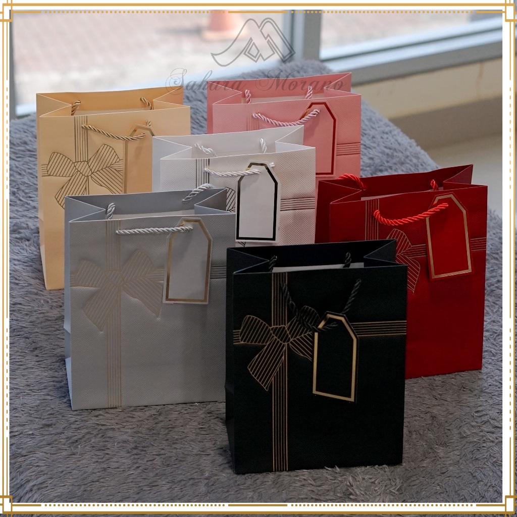 

[PREMIUM] Paper Bag Motif Pita Garis Shopping Bag Tas Hadiah Hampers Goodie Bag Tas Souvenir Serbaguna