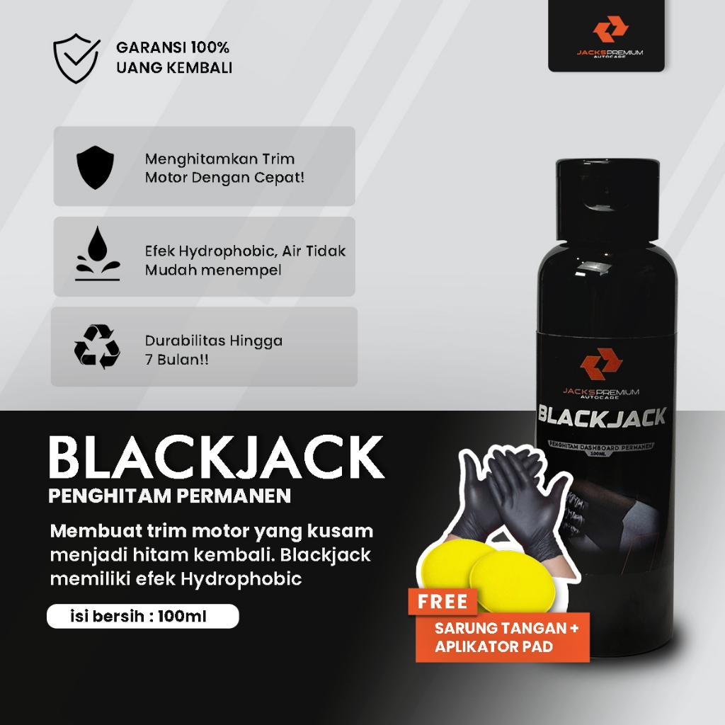 Penghitam Motor Permanen - Blackjack - Jacks Premium - Penghitam Dashboard Permanen - Penghitam Body