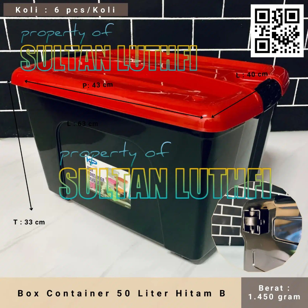 Box Container 50 Liter Hitam B