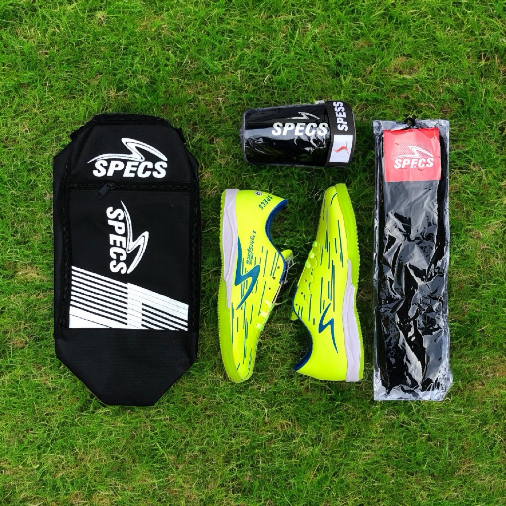 (Paket 4) Sepatu Futsal specs Accelerator Lightspeed 2  Hijau Stabilo Terbaru Terlaria Murah Berkual