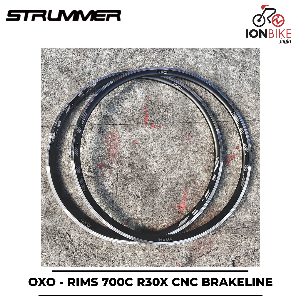 Velg Rim Rims OXO 700 c R30X 36 32 Hole CNC BRAKELINE SILVER 36H 32H Alloy 700c PCS H 29 Sepeda Fixi