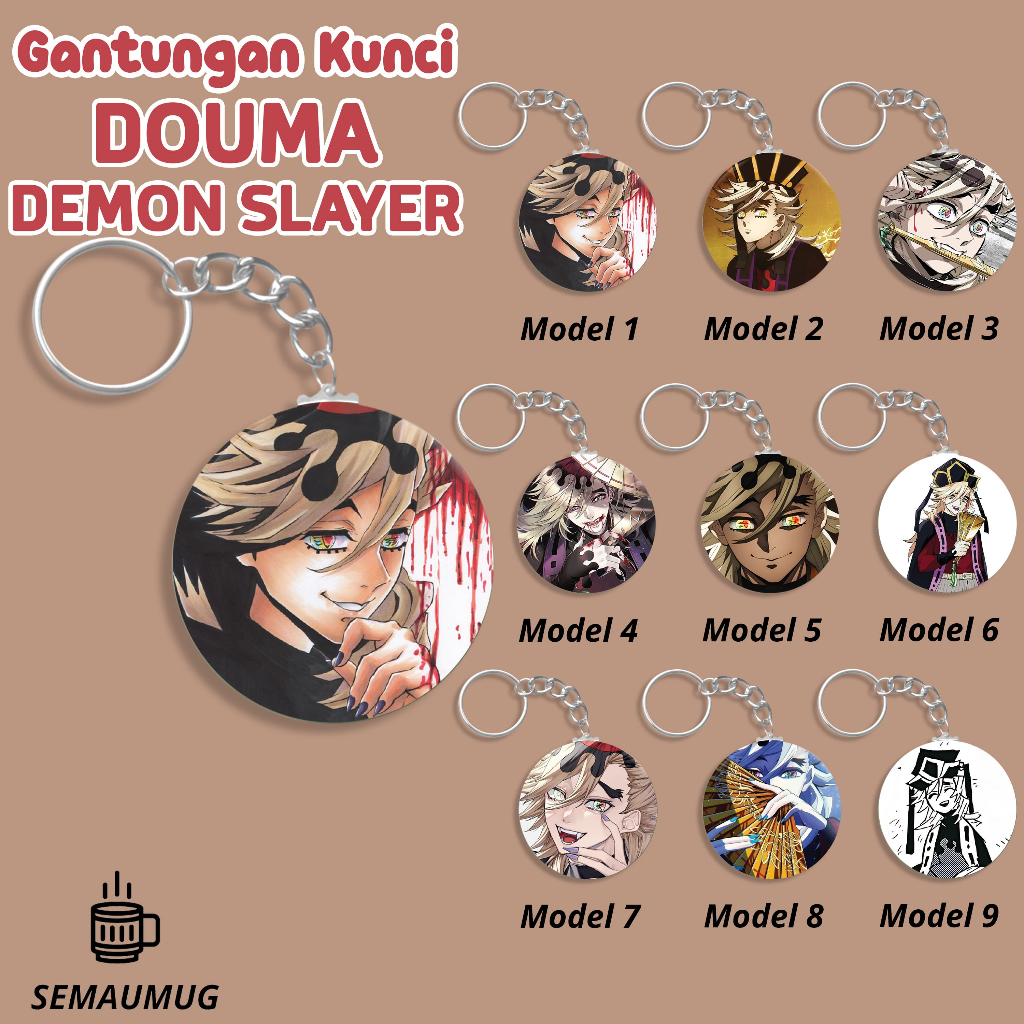 GANTUNGAN KUNCI DOUMA DEMON SLAYER KADO GANCI BULAT ANIME LUCU PRINT CUSTOM SEMAUMUG