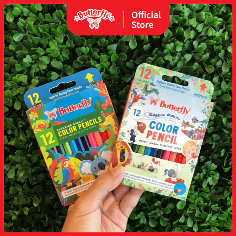 

BUTTERFLY PENSIL WARNA 12 MINI PREMIUM QUALITY