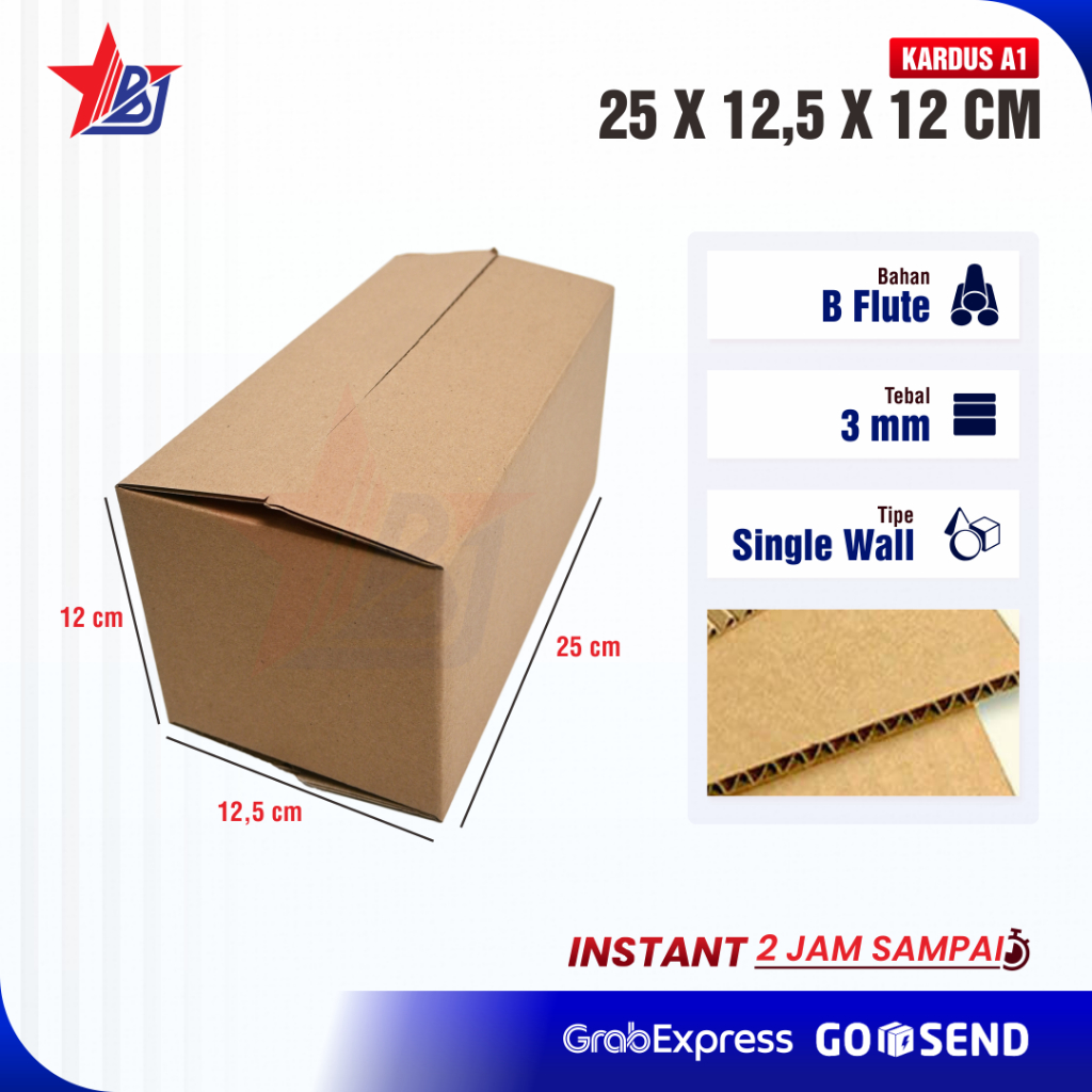 

25 x 12 ,5 x 12 cm | B FLUTE | KARDUS | CORRUGATED BOX | PACKING | PACKAGING