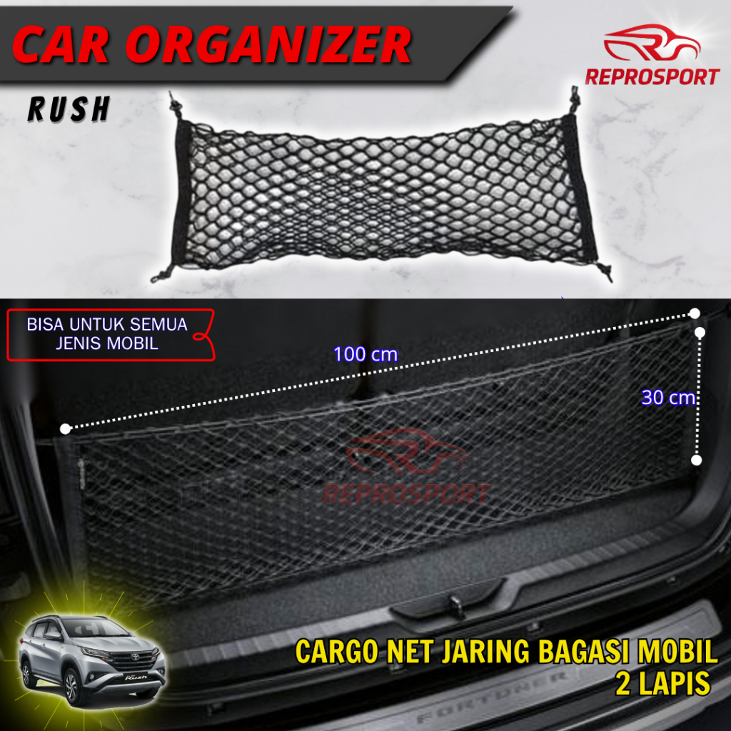 Car Organizer Cargo Net Jaring Bagasi Mobil 2 Lapis Toyota RUSH