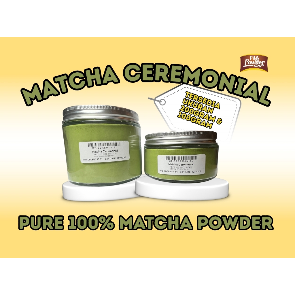

Matcha Ceremonial Grade 100% – Pure Matcha Powder 100g/200g | Bubuk Matcha Premium FM Powder