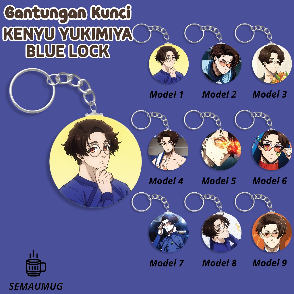 GANTUNGAN KUNCI KENYU YUKIMIYA BLUE LOCK KADO GANCI BULAT ANIME LUCU PRINT CUSTOM SEMAUMUG