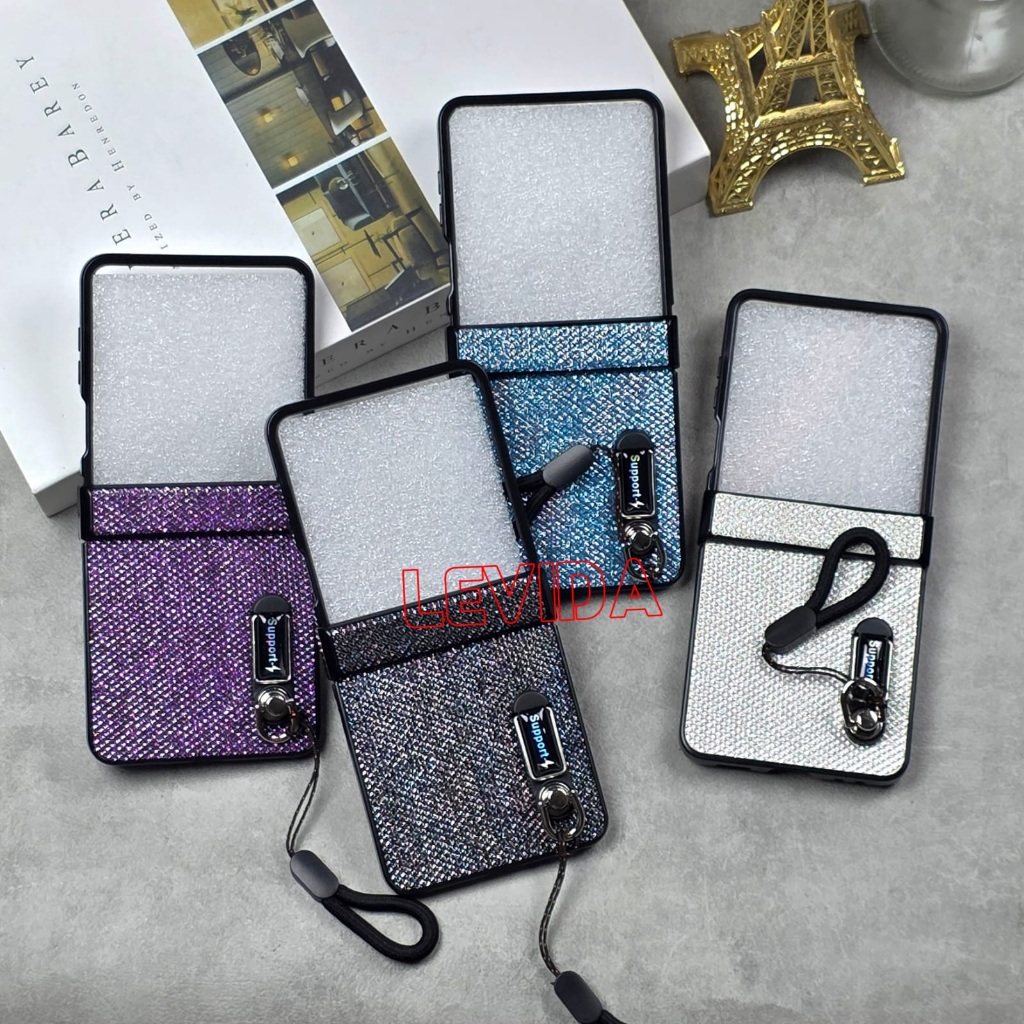 Case Gliter Lanyard tali Hp Case Samsung Z Flip 7 Z Flip 6 Z Flip 5 Z Flip 4 Z Flip 3