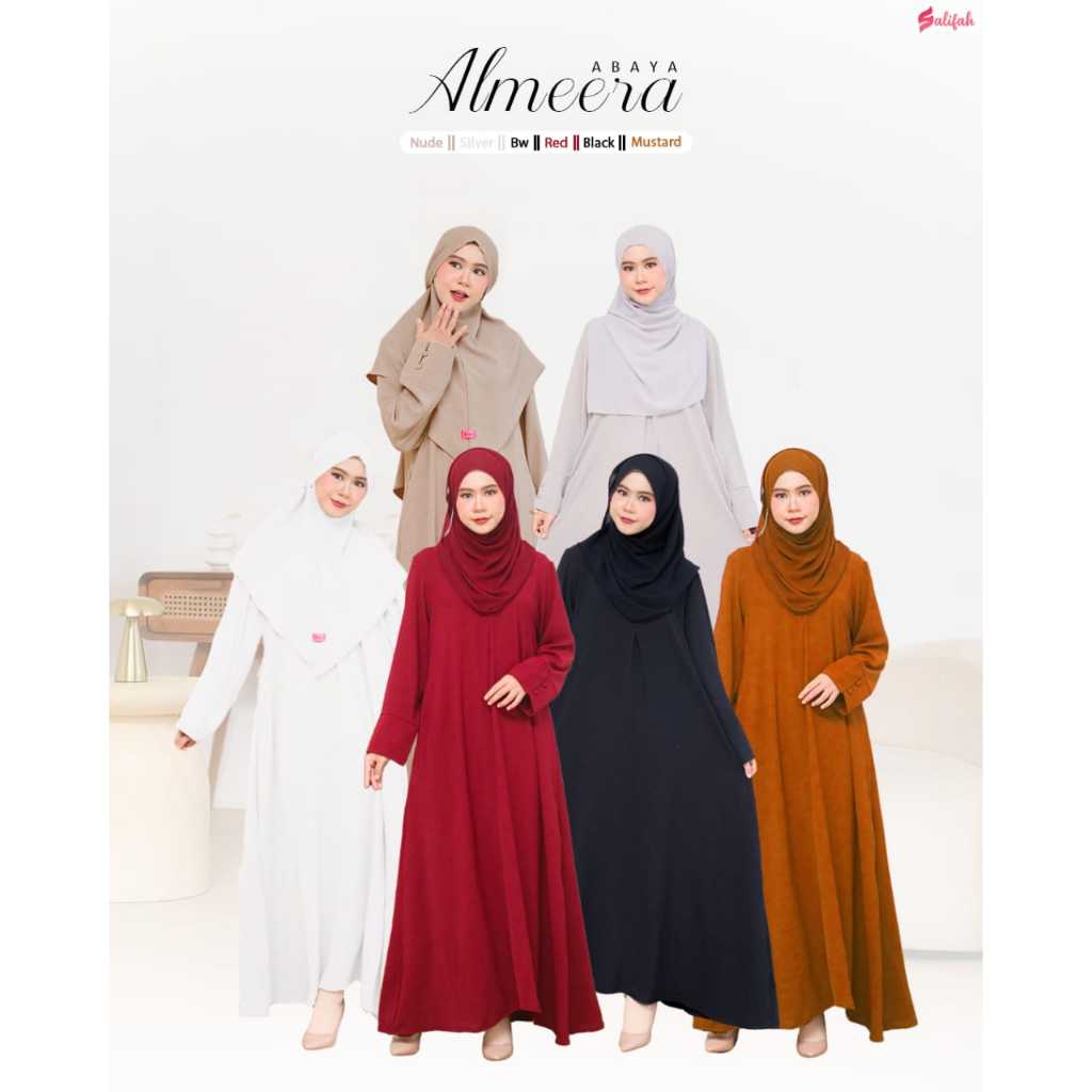 SALIFAH- ALMEERA ABAYA / abaya set khimar/ abaya french khimar