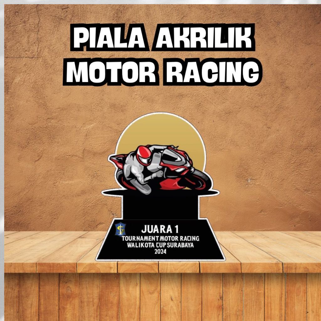 Trofi Motor Racing Bahan Akrilik | Plakat Akrilik Lomba Motor Racing Edisi Agustusan