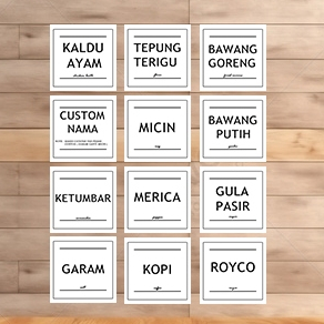 

STIKER LABEL NAMA BUMBU DAPUR UKURAN 4X4 CM STIKER GLOSSY ECO