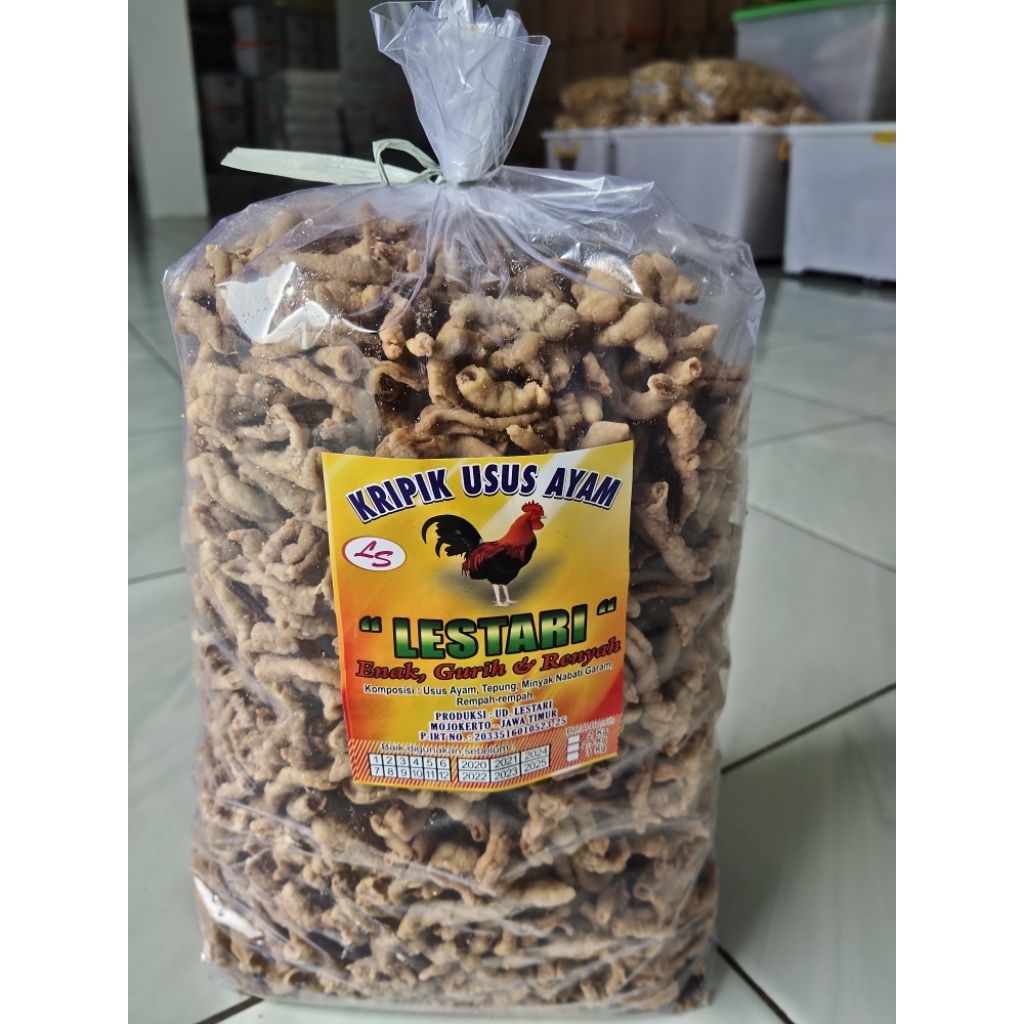 

Keripik Usus Ayam Crispy Gurih Merk Lestari / Original 2 kg Snack Renyah Tahan Lama