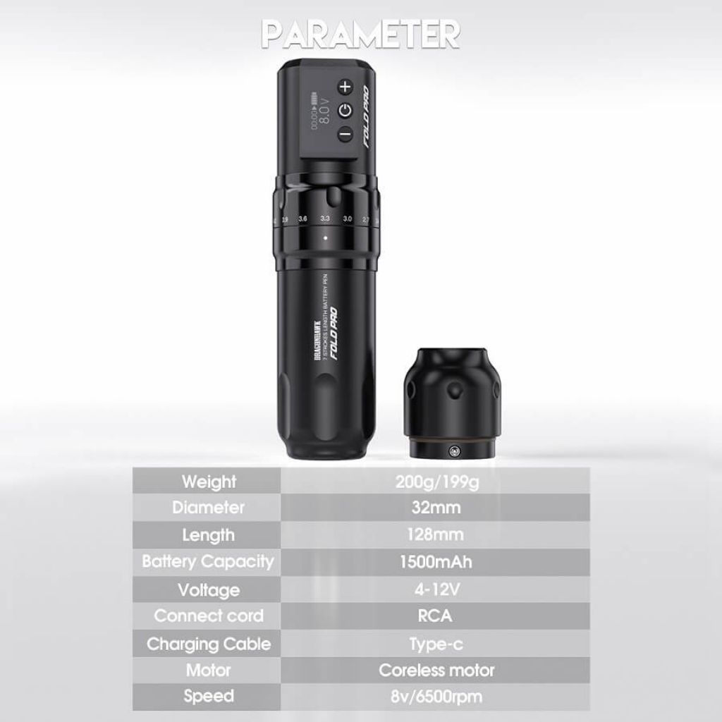 MESIN TATTOO WIRELESS DRAGONHAWK FOLD PRO 2 BATTERY